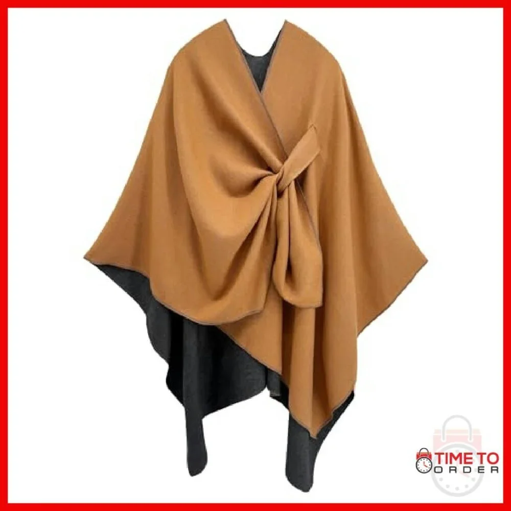 Soft Cashmere-Like Reversible Shawl Wrap, 61